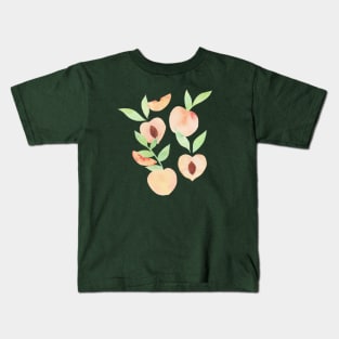 Cut out Peaches - Green Kids T-Shirt